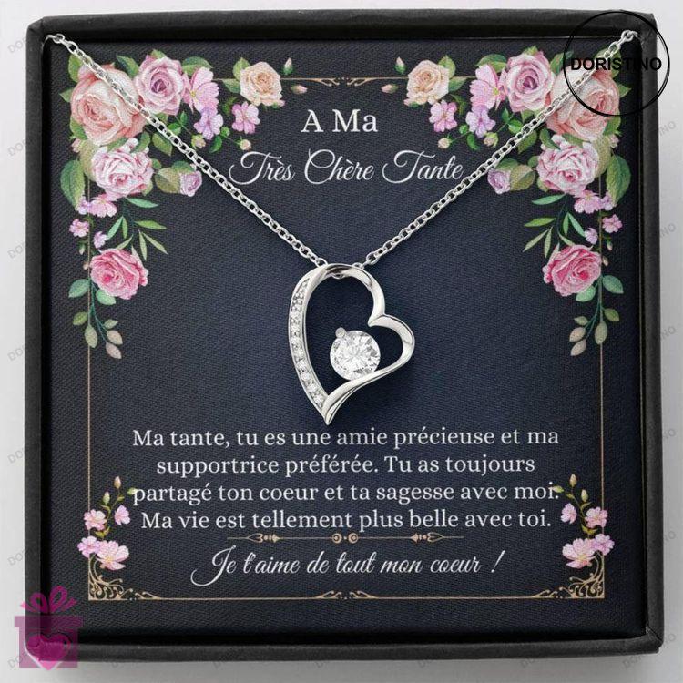 Aunt Necklace Collier Bijoux Tante  French Auntie Gift  Carte Fran�aise  Cadeau Tante  Best Aunt Doristino Awesome Necklace